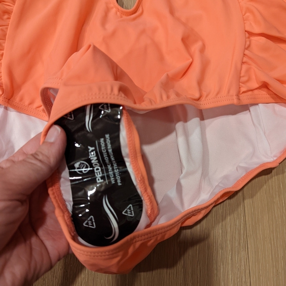 Coral Ruffled Swimsuit - Picture 4 of 8